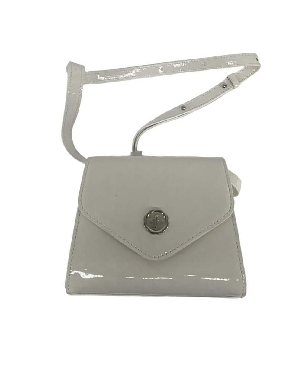 Mini Crossbody Bag White Patent Leather
